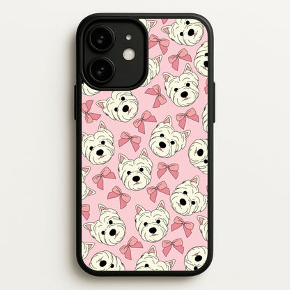 Cute Terrier And Bows Pattern   - Dog Patterns Phone Case for iPhone 11