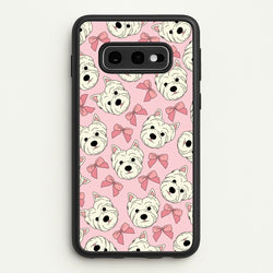 Cute Terrier And Bows Pattern   - Dog Patterns Phone Case for Galaxy S10e