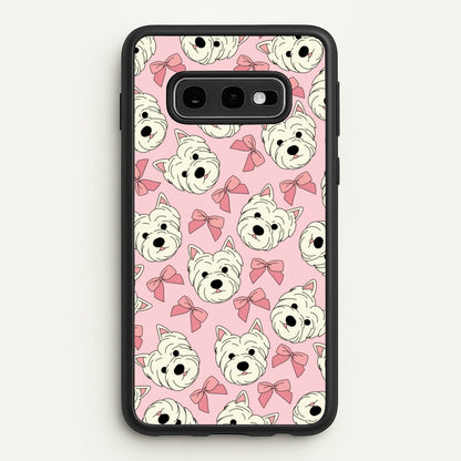 Cute Terrier And Bows Pattern   - Dog Patterns Phone Case for Galaxy S10e