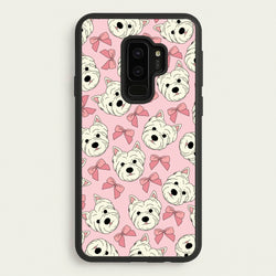 Cute Terrier And Bows Pattern   - Dog Patterns Phone Case for Galaxy S9 Plus