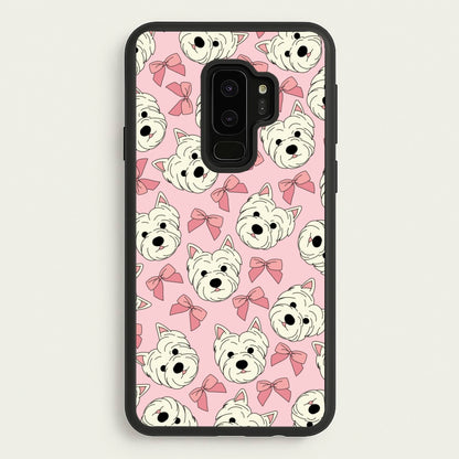 Cute Terrier And Bows Pattern   - Dog Patterns Phone Case for Galaxy S9 Plus