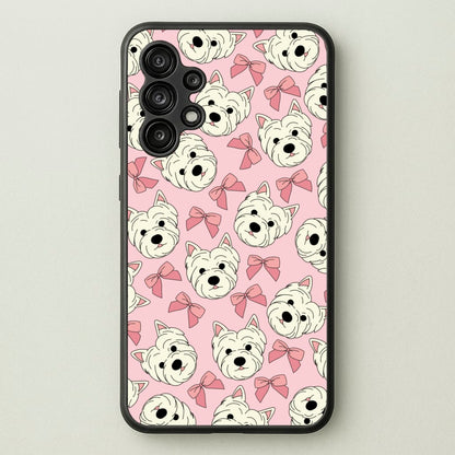 Cute Terrier And Bows Pattern   - Dog Patterns Phone Case for Galaxy A13