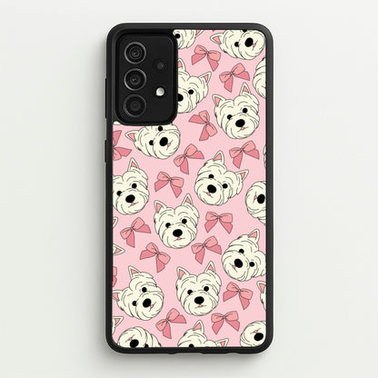 Cute Terrier And Bows Pattern   - Dog Patterns Phone Case for Galaxy A52 / A52s