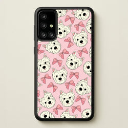 Cute Terrier And Bows Pattern   - Dog Patterns Phone Case for Galaxy A71
