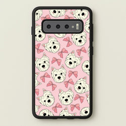 Cute Terrier And Bows Pattern   - Dog Patterns Phone Case for Galaxy S10 Plus