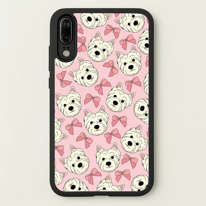 Cute Terrier And Bows Pattern   - Dog Patterns Phone Case for Huawei P20