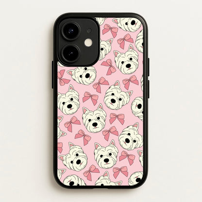 Cute Terrier And Bows Pattern   - Dog Patterns Phone Case for iPhone 12 / 12 Pro