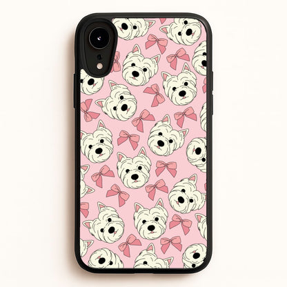 Cute Terrier And Bows Pattern   - Dog Patterns Phone Case for iPhone XR
