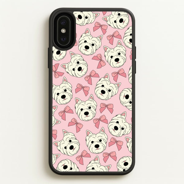 Cute Terrier And Bows Pattern   - Dog Patterns Phone Case for iPhone XS Max