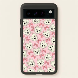Cute Terrier And Bows Pattern   - Dog Patterns Phone Case for Google Pixel 8 Pro