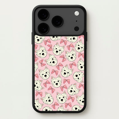 Cute Terrier And Bows Pattern Phone Case for iPhone 17 Pro Max
