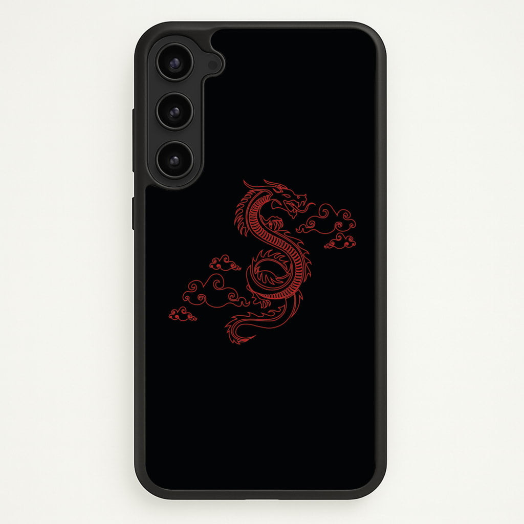Red - Dragon Patterns  - Dragon Patterns Phone Case for Galaxy S23