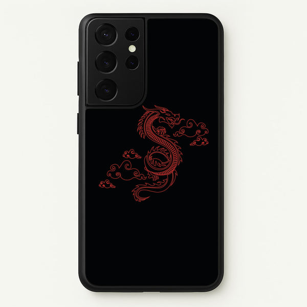 Red - Dragon Patterns  - Dragon Patterns Phone Case for Galaxy S21 Ultra