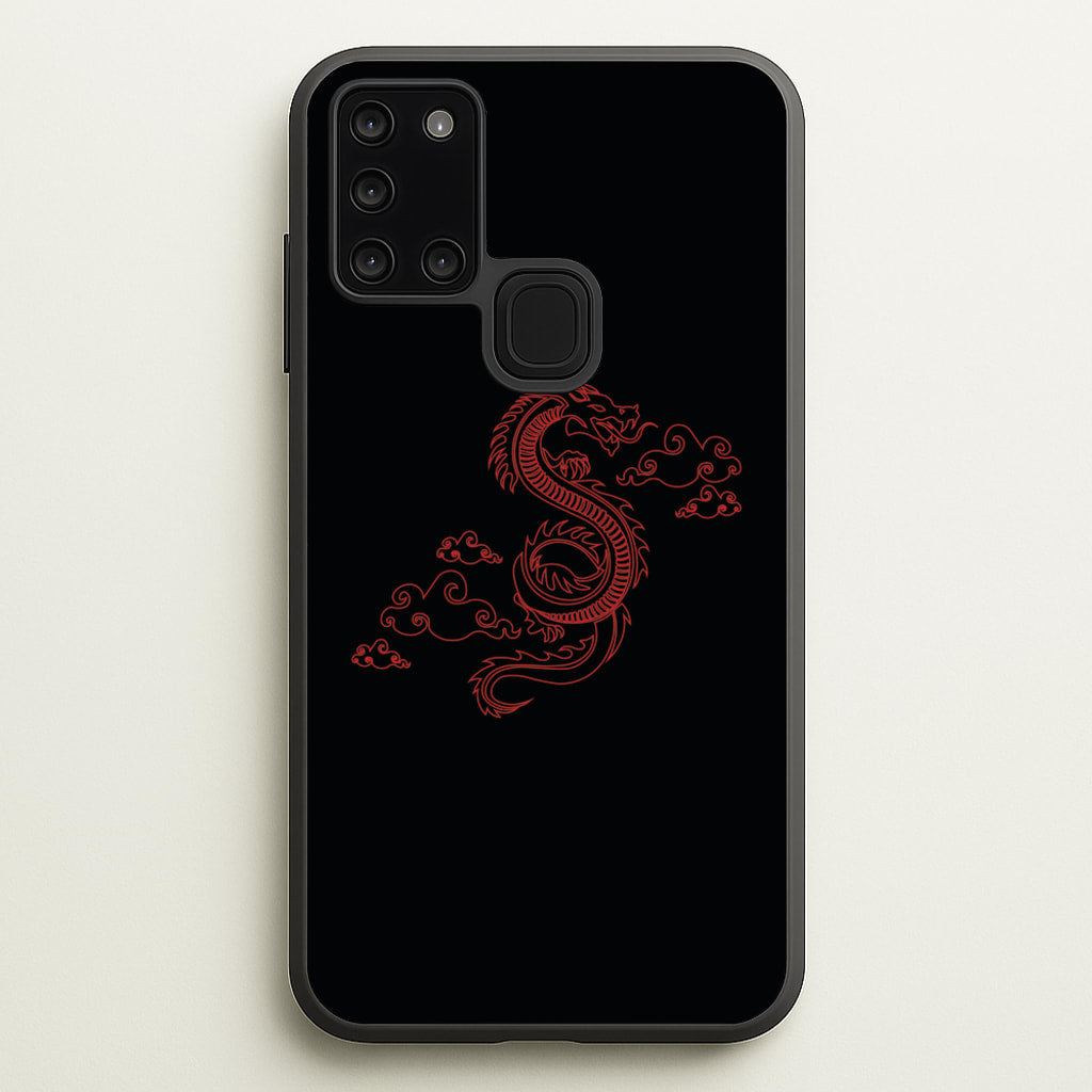 Red - Dragon Patterns  - Dragon Patterns Phone Case for Galaxy A21s