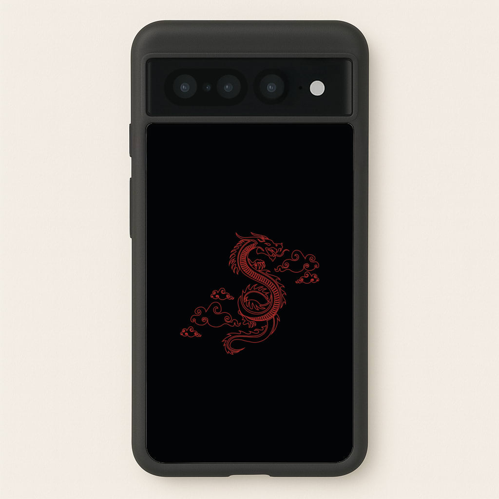 Red - Dragon Patterns  - Dragon Patterns Phone Case for Google Pixel 7 Pro