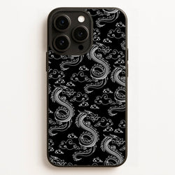 Black And White Dragon Pattern  - Dragon Patterns Phone Case for iPhone 16 Pro Max