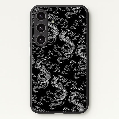 Black And White Dragon Pattern  - Dragon Patterns Phone Case for Galaxy S25