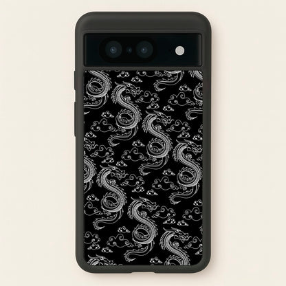 Black And White Dragon Pattern  - Dragon Patterns Phone Case for Google Pixel 8