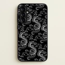 Black And White Dragon Pattern  - Dragon Patterns Phone Case for Galaxy A54
