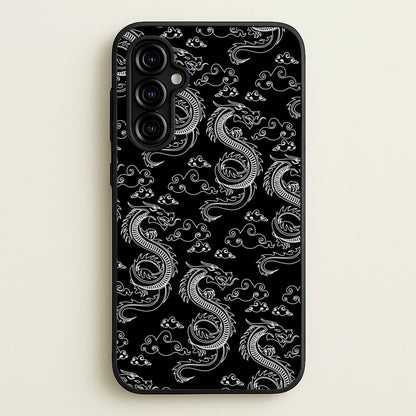 Black And White Dragon Pattern  - Dragon Patterns Phone Case for Galaxy A54