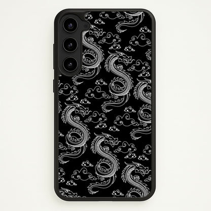 Black And White Dragon Pattern  - Dragon Patterns Phone Case for Galaxy S23