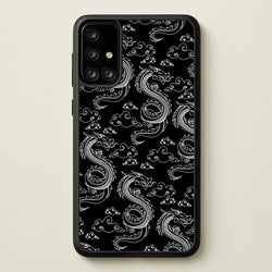 Black And White Dragon Pattern  - Dragon Patterns Phone Case for Galaxy A71