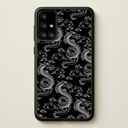 Black And White Dragon Pattern  - Dragon Patterns Phone Case for Galaxy A71