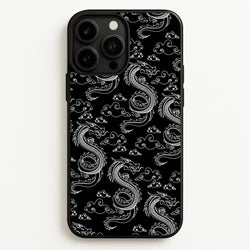 Black And White Dragon Pattern  - Dragon Patterns Phone Case for iPhone 13 Pro Max