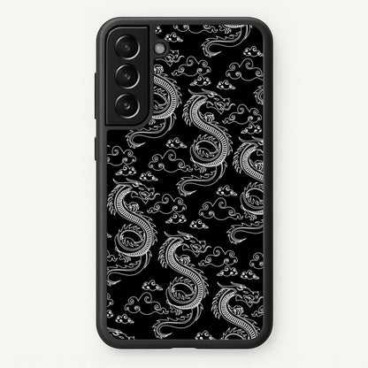 Black And White Dragon Pattern  - Dragon Patterns Phone Case for Galaxy S22 Plus