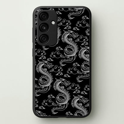 Black And White Dragon Pattern  - Dragon Patterns Phone Case for Galaxy A35