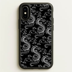 Black And White Dragon Pattern  - Dragon Patterns Phone Case for iPhone X / XS