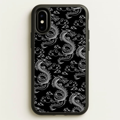 Black And White Dragon Pattern  - Dragon Patterns Phone Case for iPhone X / XS