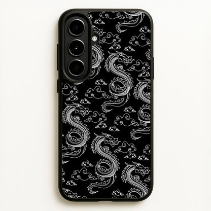 Black And White Dragon Pattern  - Dragon Patterns Phone Case for Galaxy A56