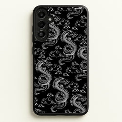 Black And White Dragon Pattern  - Dragon Patterns Phone Case for Galaxy A34