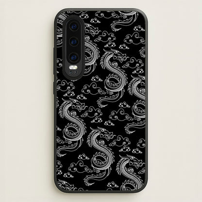Black And White Dragon Pattern  - Dragon Patterns Phone Case for Huawei P30