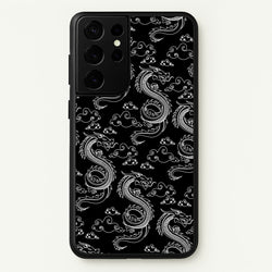 Black And White Dragon Pattern  - Dragon Patterns Phone Case for Galaxy S21 Ultra