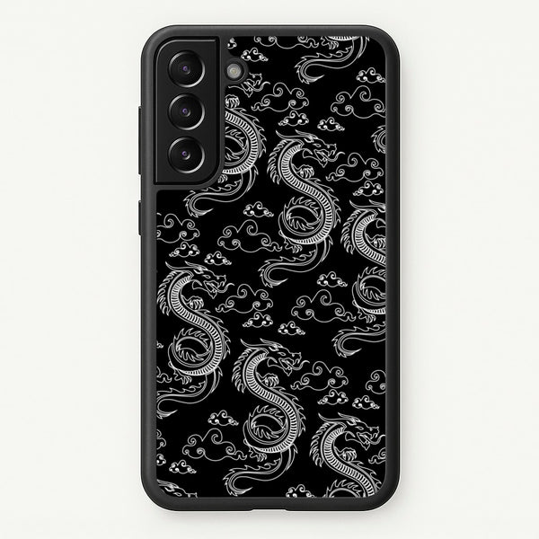 Black And White Dragon Pattern  - Dragon Patterns Phone Case for Galaxy S22