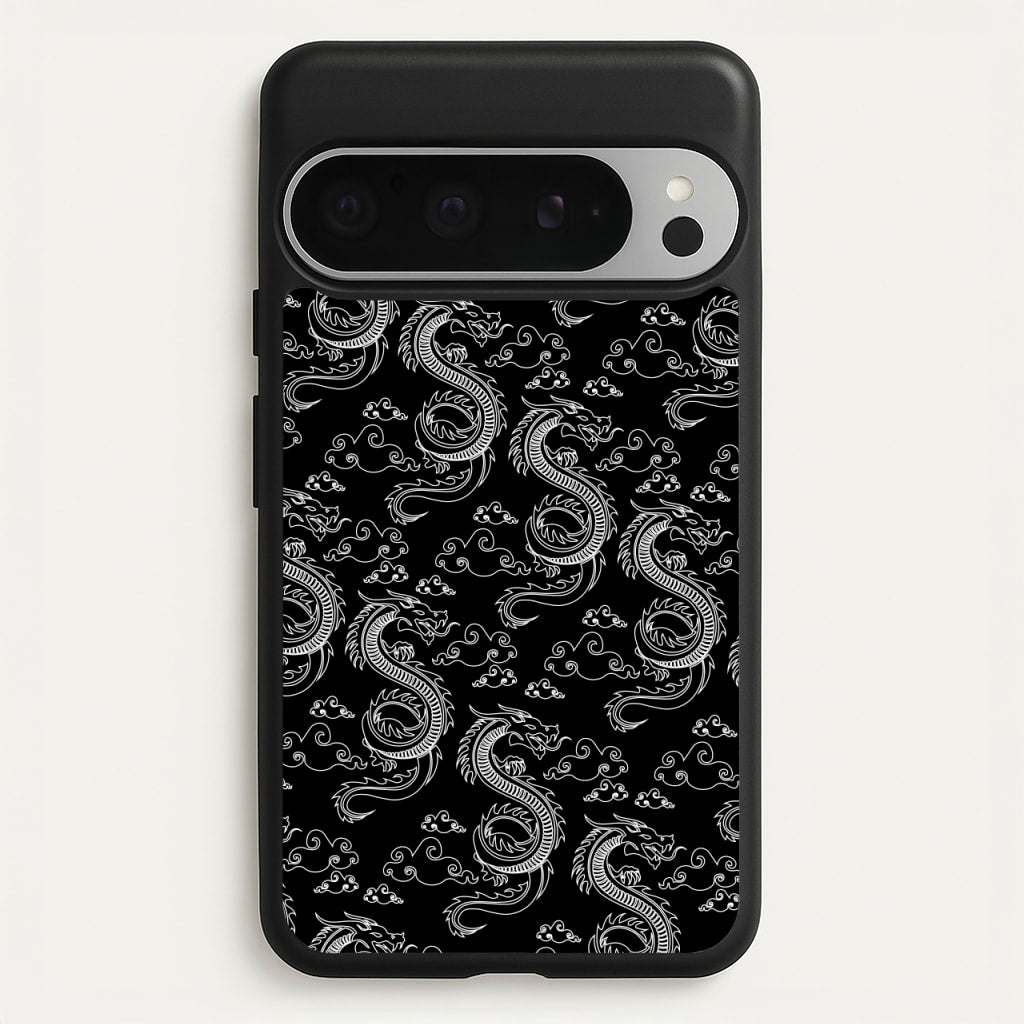 Black And White Dragon Pattern  - Dragon Patterns Phone Case for Google Pixel 9 Pro XL