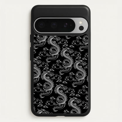 Black And White Dragon Pattern  - Dragon Patterns Phone Case for Google Pixel 9 Pro XL