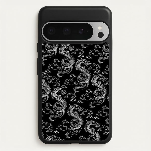 Black And White Dragon Pattern  - Dragon Patterns Phone Case for Google Pixel 9 Pro XL