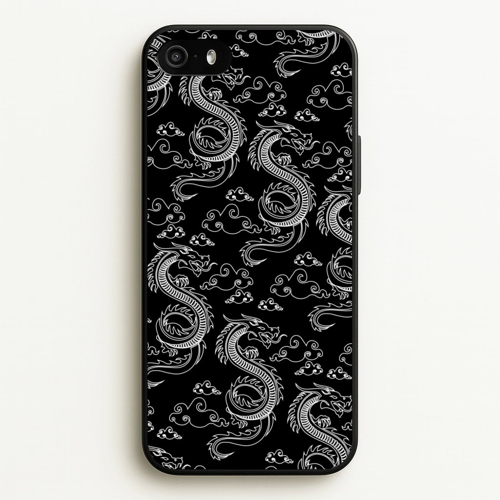 Black And White Dragon Pattern  - Dragon Patterns Phone Case for iPhone 5 / 5s / SE 2016