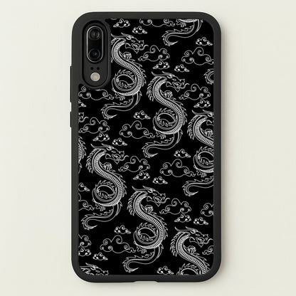 Black And White Dragon Pattern  - Dragon Patterns Phone Case for Huawei P20