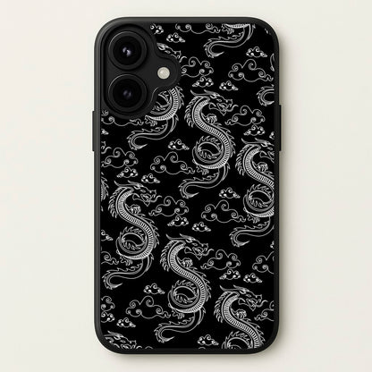 Black And White Dragon Pattern Phone Case for iPhone 17