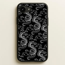 Black And White Dragon Pattern  - Dragon Patterns Phone Case for iPhone 16e