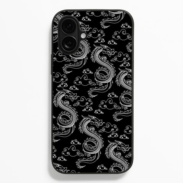 Black And White Dragon Pattern Phone Case