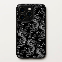 Black And White Dragon Pattern  - Dragon Patterns Phone Case for iPhone 14 Pro Max