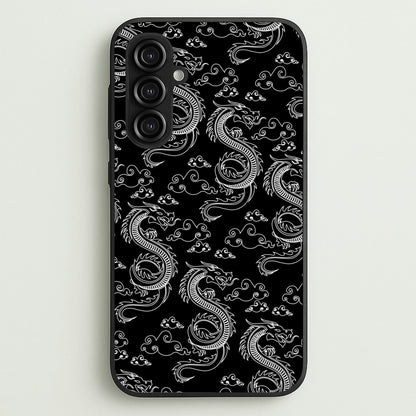Black And White Dragon Pattern  - Dragon Patterns Phone Case for Galaxy S23FE
