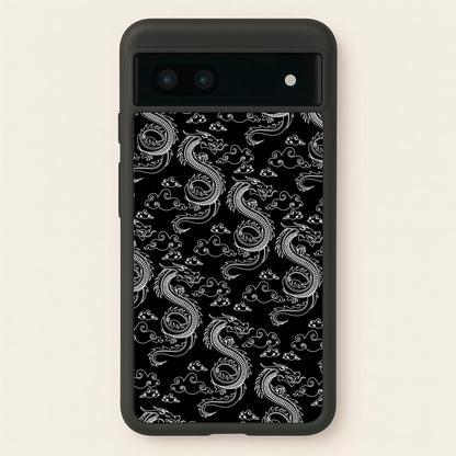 Black And White Dragon Pattern  - Dragon Patterns Phone Case for Google Pixel 7a