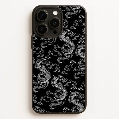 Black And White Dragon Pattern  - Dragon Patterns Phone Case for iPhone 12 Pro Max