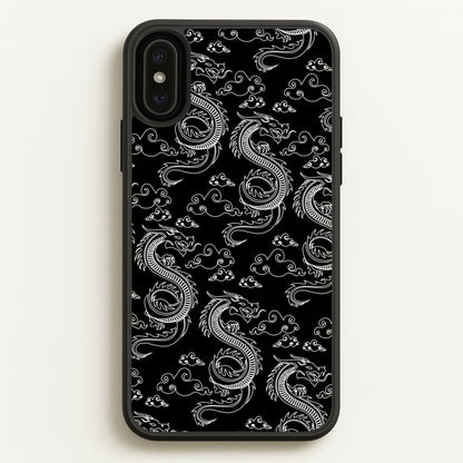 Black And White Dragon Pattern  - Dragon Patterns Phone Case for iPhone XS Max